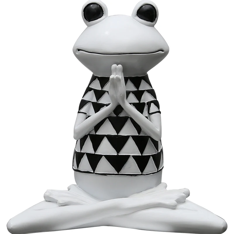

Europe Resin Yoga frog table home decoration crafts Animals figurine spiritual frog halloween cabochon home decoration