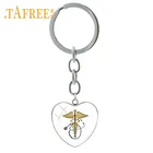 Брелок TAFREE с подвеской в форме сердца, медицинский скипетр, брелок для ключей, подарок для медсестер, врачей, SE33