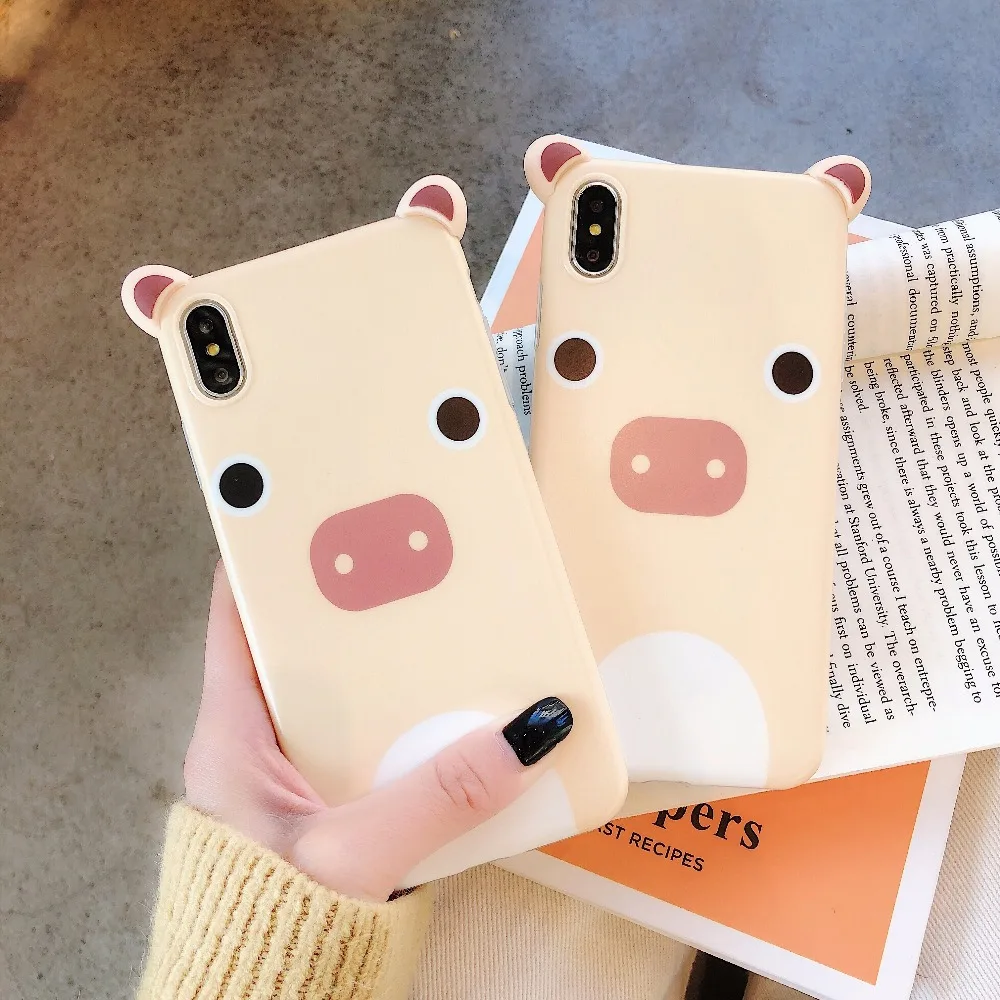 Cute pig fool Total package side very soft IMD+PVC Back cover for iphone 6 6p 6s 6sp 7 8 7P 8P and X XS Max XR Phone Case |