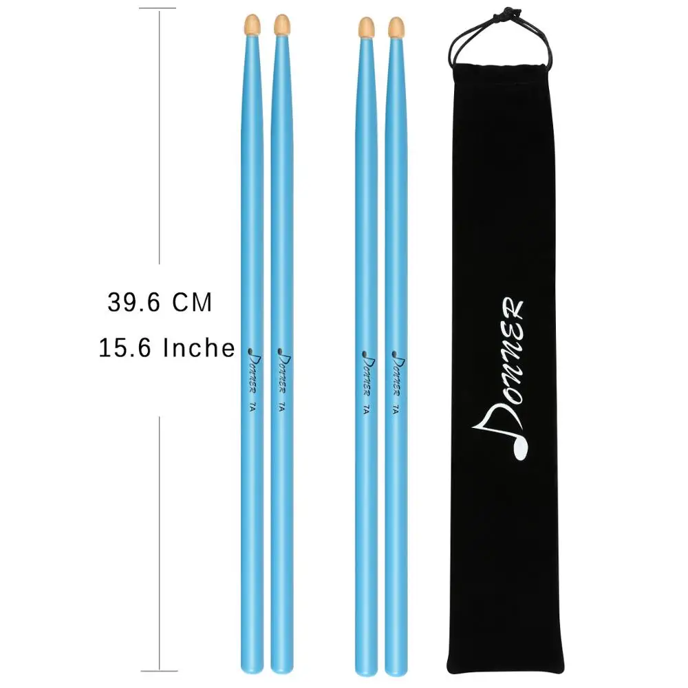 Donner 3 Pack барабанные палочки 7A Classic Hickory из дерева прочный для легкого джаза комбо