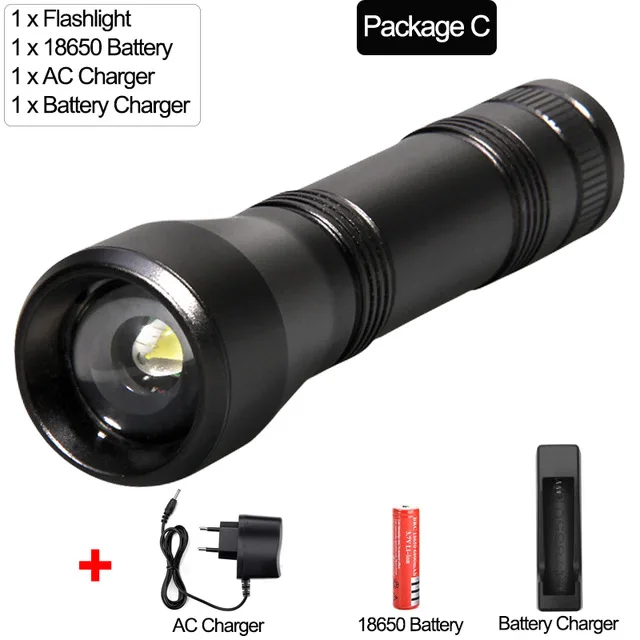 Package C 8000 Lums Светодиодный УФ фонарик светильник фиолетовый светильник L2/T6 белый светильник светодиодный фонарь светильник 5 Режим Масштабируемые 395nm черный светильник по 18650 Батарея - Испускаемый цвет: Package C