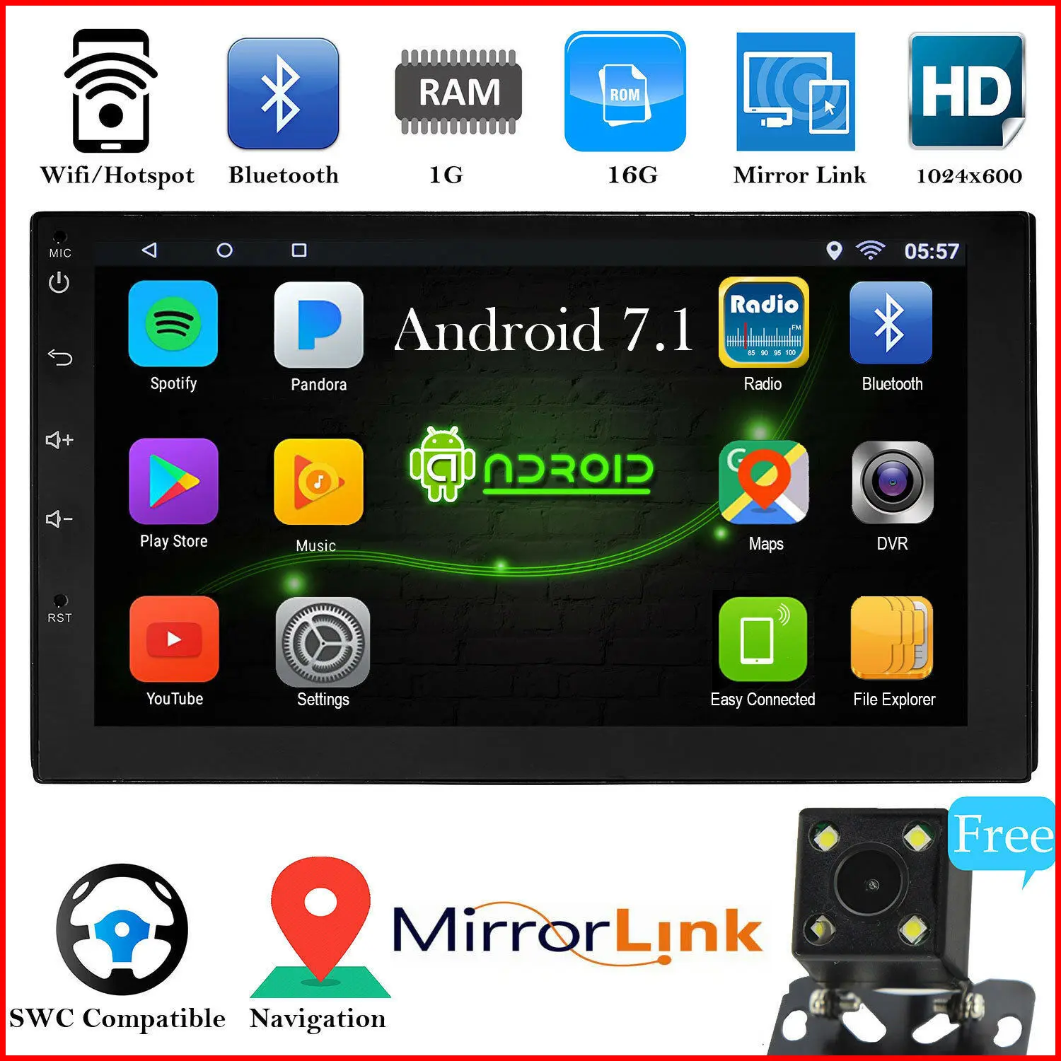 

2 Din Android Car radio Multimedia Video Player Universal auto Stereo GPS MAP For Volkswagen Nissan Hyundai Kia toyota CR-V
