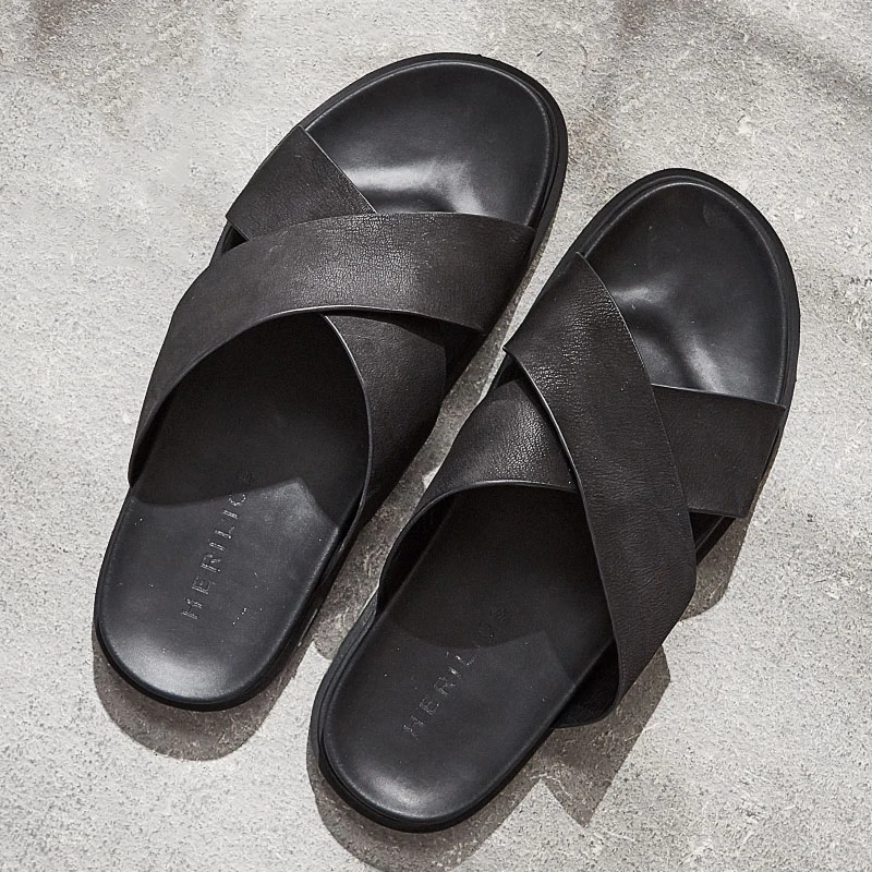 MYCOLEN/мужские летние Роскошные Нескользящие тапочки Домашние для пар черные