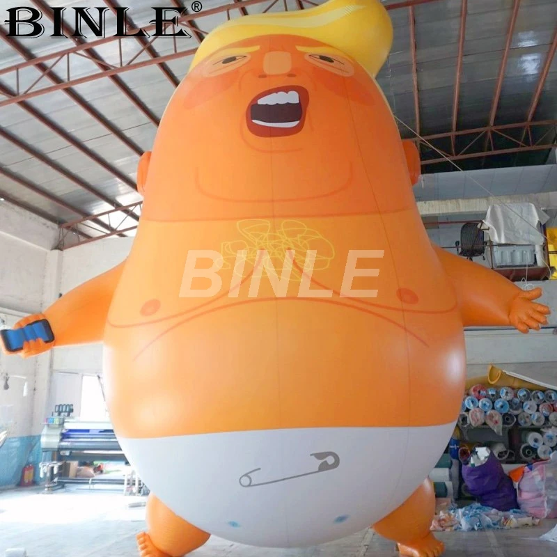 

Super 4mH giant standing cartoon character Inflatable Trump baby for outdoor parade event decoration advertising