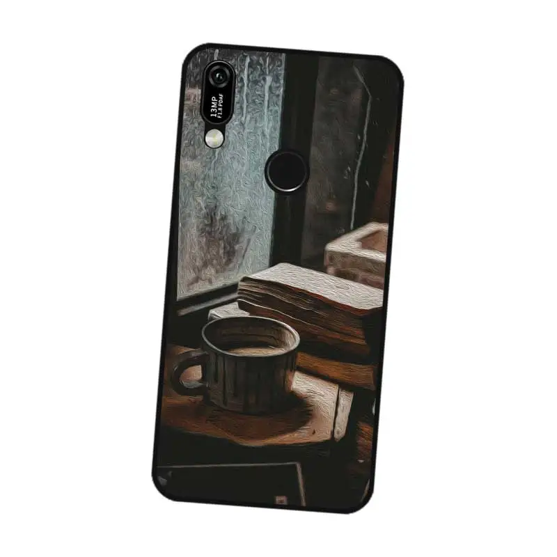 N288 Кофе и книга Черный силиконовый чехол для huawei Y5 Y6 Y7 Y9 премьер-профессионал 2017