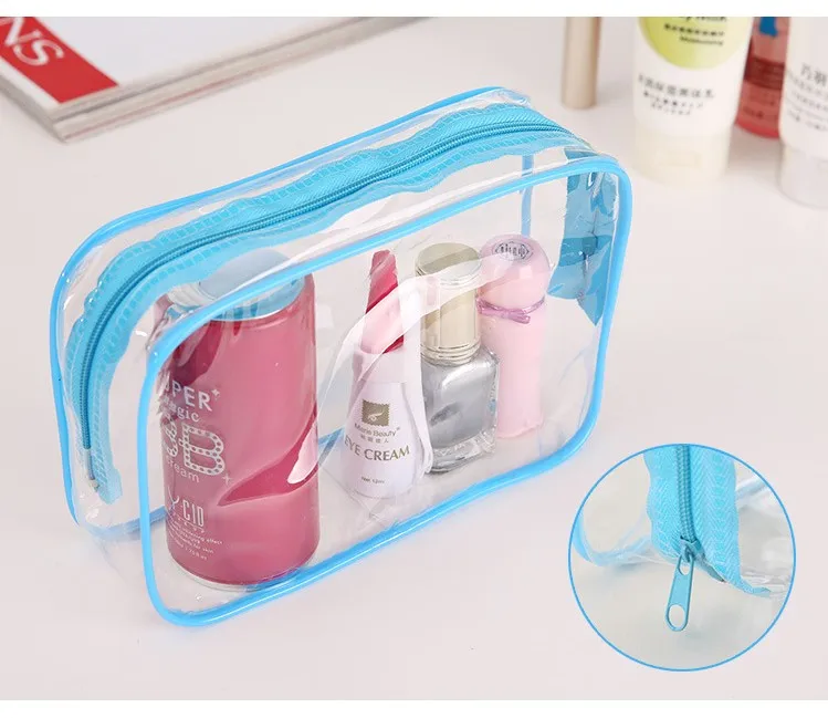 Clear Makeup Bag Beautician Cosmetic Bag Transparent PVC Bags Travel Organizer Beauty Case Toiletry Bag Make Up Pouch Wash Bags