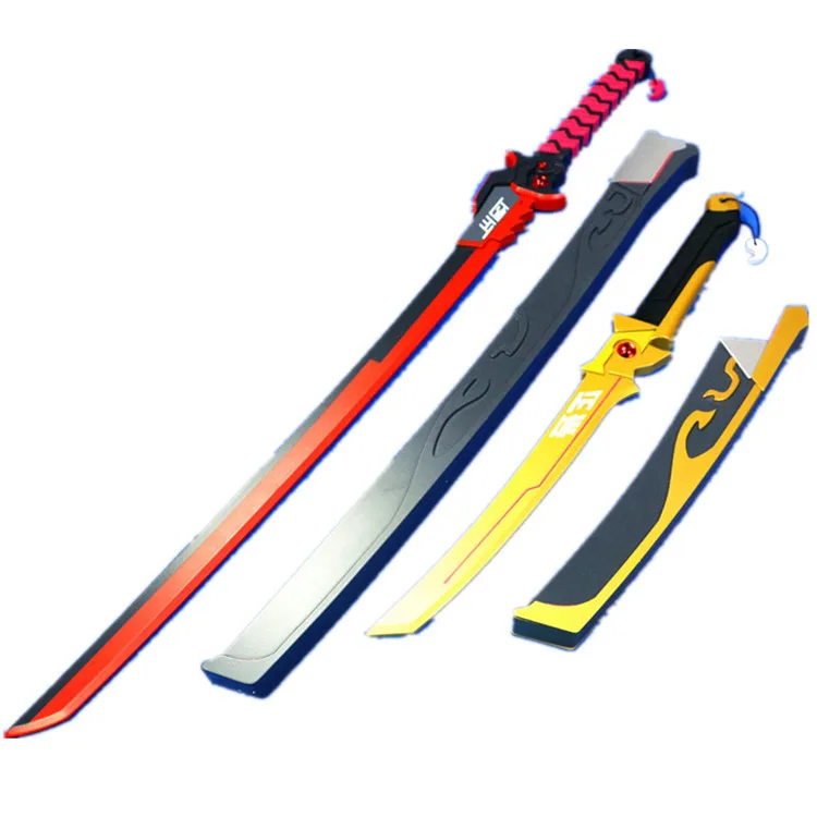 katana and dagger OW Гэндзи злого призрак Косплэй деревянный меч лезвие ножа оружие японского Katana косплей реквизит - Цвет: katana and dagger