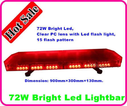 

Higher star 90cm,72W Led car warning lightbar,Emergency light bar with controller for plolice ambulance fire,waterproof