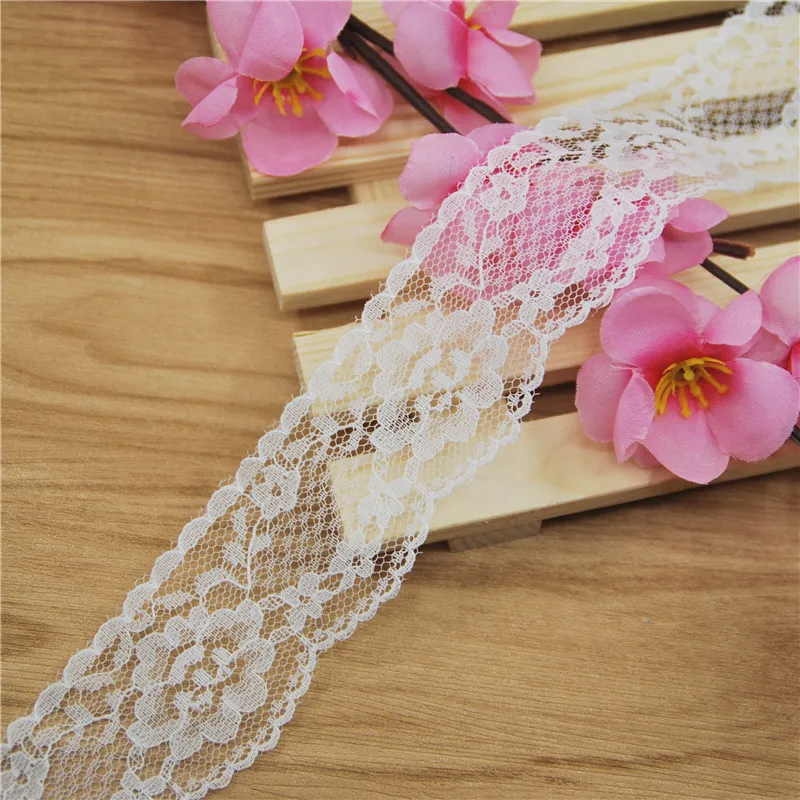 Фото Белая полиэстеровая кружевная тесьма 36 мм, ткань для шитья, аксессуары для свадебных платьев, декоративная лента, товары для рукоделия, 300 ярдов L9920 №1