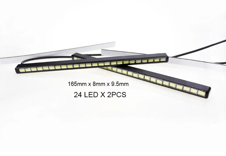24 LED GEETANS 18/24/30 светодиодный Нержавеющая сталь IP67 Водонепроницаемый ультра-тонкий COB Светодиодный дневной светильник DRL Противотуманные фары автомобиля источник света AJ - Цвет: 24 LED
