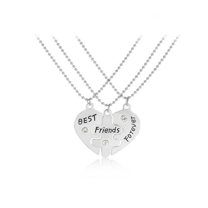 New Fashion 1set(2PCS) Best Friend Heart Pendant Friends Necklace BFF Beads Chain Children Jewelry Girls Gift | Украшения и