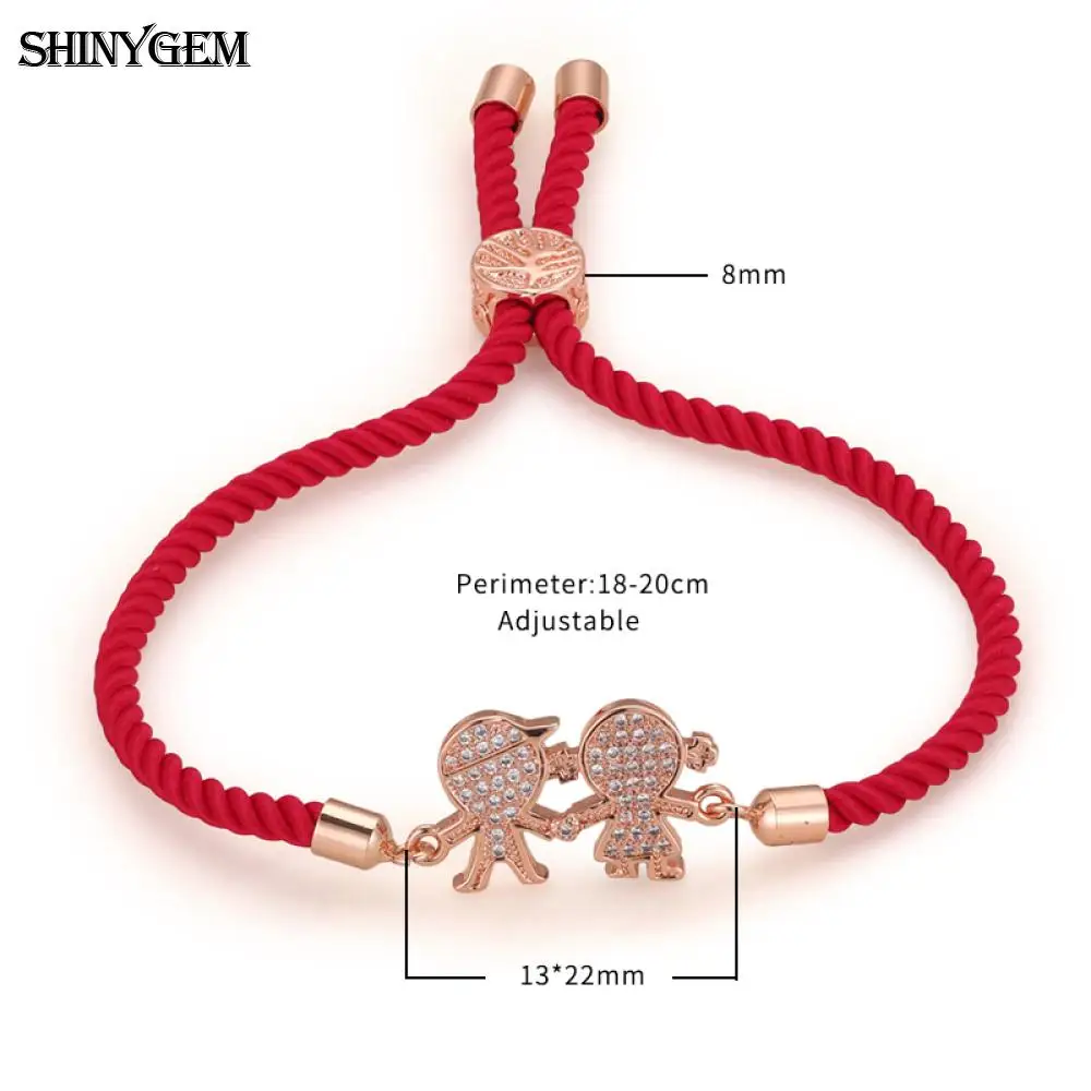 Женские Романтические браслеты SHINYGEM 4 цвета с кубическим цирконием для мальчиков