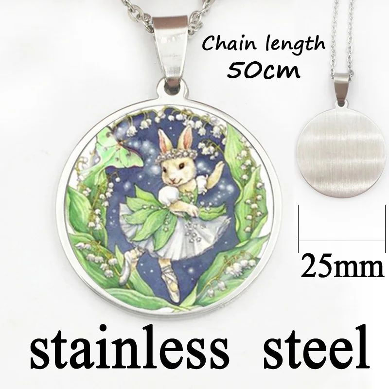 Балерина колье с кулоном фигуркой кролика и кроликом фото подвеска бабочка цветы