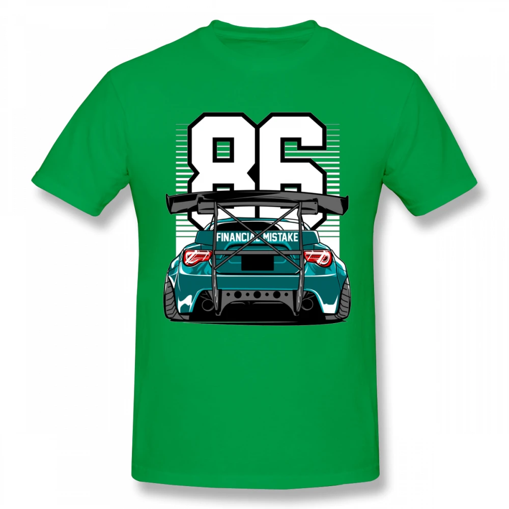 Awsome Toyota GT86 Rocket Bunny Футболка мужская популярная уличная футболка GTR Skyline Car S-6XL - Цвет: Зеленый