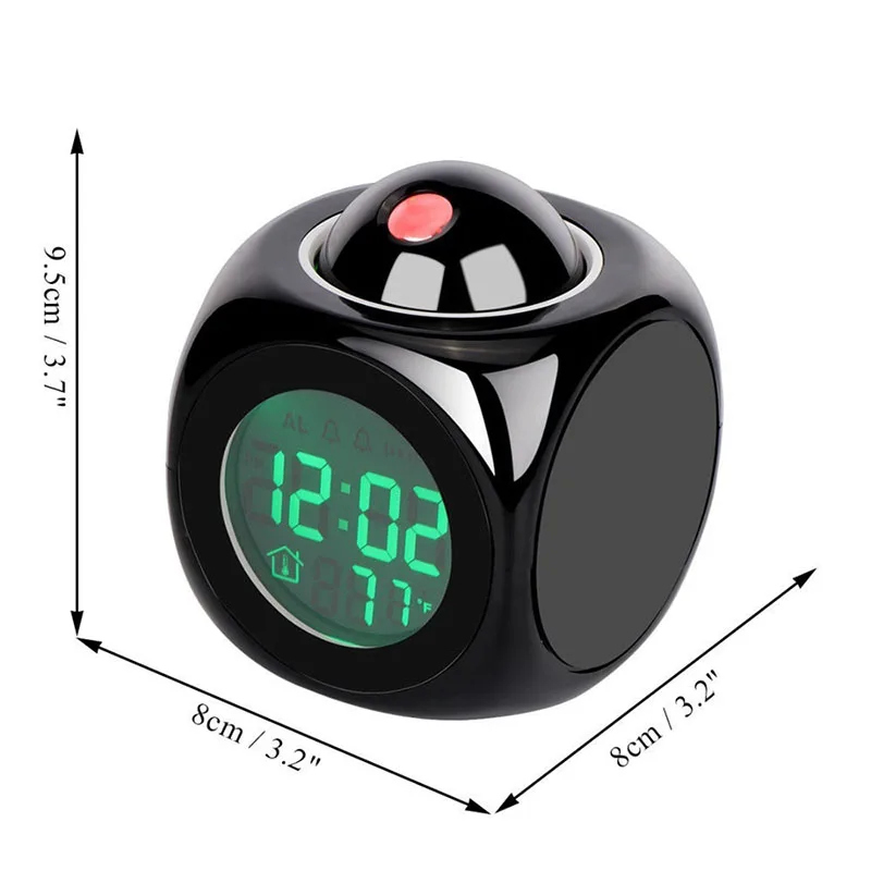 Multi-Function Led Alarm Clock With Night Lights Digital Time LCD Voice Temperature Projection Light Table Lamps For Desk Travel | Освещение