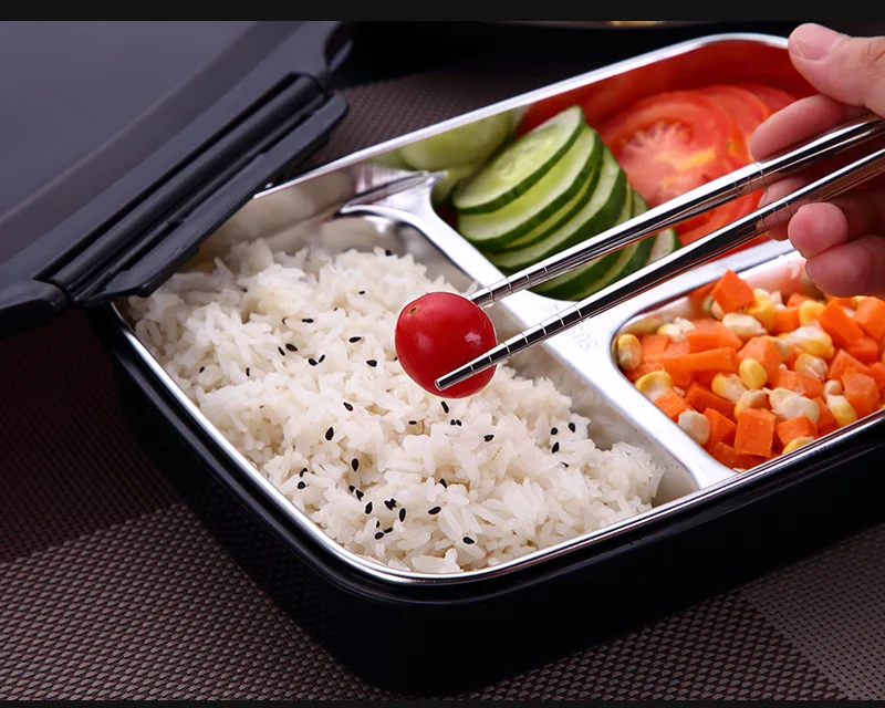 304 Ланч-бокс из нержавеющей стали, вместительная микроволновая печь с подогревом, переносные контейнеры для еды для пикника, офиса, школы
