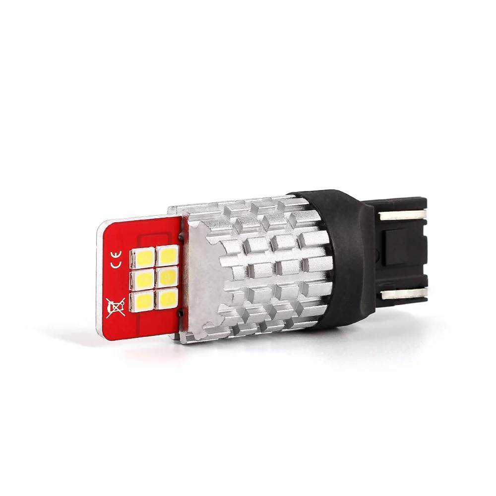 2x T20 7443 7444 7441 W21/5W Srck светодиодный лампы 12-SMD для автомобильных задних фонарей