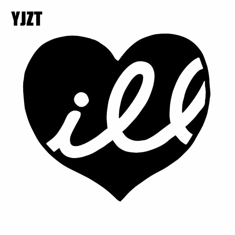 

YJZT 12.2X10.8CM Ill Heart JDM Vinyl Decal Car Sticker For Window Truck Decor Black/Silver C26-0136