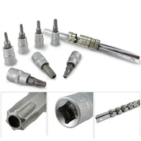 7pcs 38 socket wrench bits screwdrivers car hand tools set tamper proof torx star bit sockets for home auto repairing