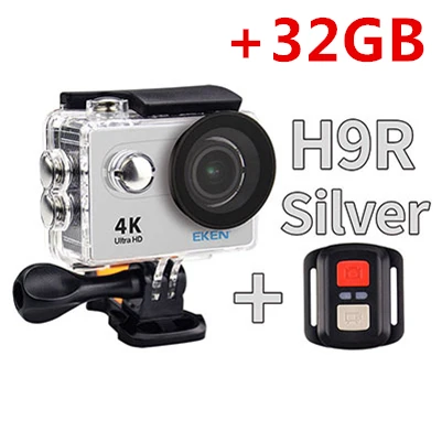 H9R Silver and 32G eken H9 H9R экшн Камера со сверхвысоким разрешением Ultra HD, 4K 25fps 1080P 60fps Wi-Fi 2 170D мини для занятий подводными видами Водонепроницаемый шлем Спортивная водоотталкивающая Камера GoPro - Цвет: H9R Silver and 32G