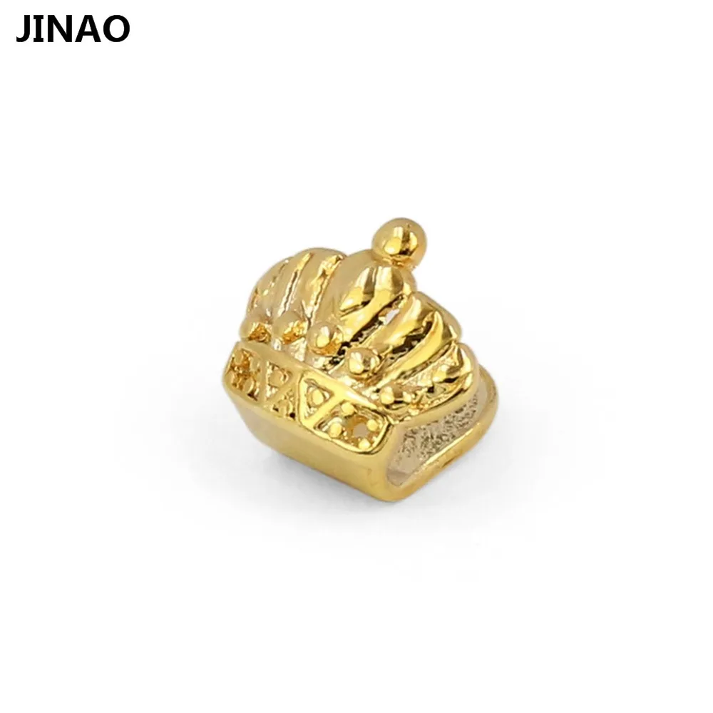 Jinao для хип-хопа Золото Тон Скорпион и корона сердце форма съемный Grillz(двойные капы для зубов) для верхней или нижней зубов Твердые