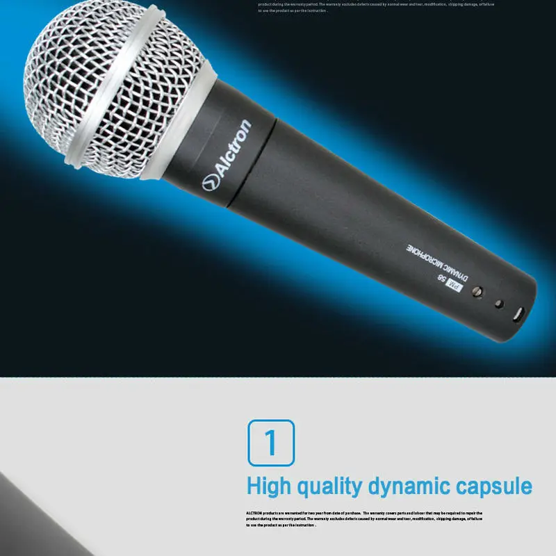 Alctron PM58 профессиональный проводной ручной музыкальный инструмент динамический микрофон для ktv, домашняя запись, сценическая производительность