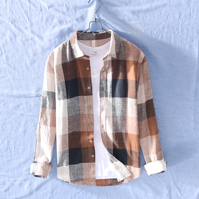 Vintage Chinese style Art linen+Cotton shirt Mens long Linen Shirts Summer Sleeve Casual Shirt Social Plus Size M-3XL | Мужская одежда