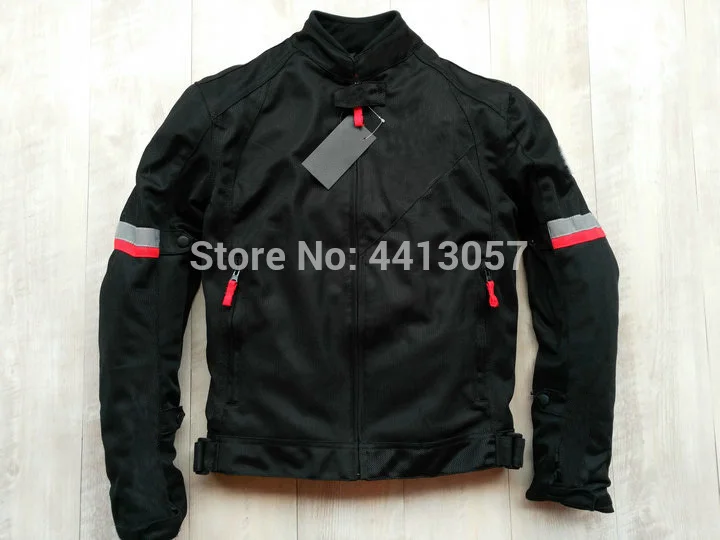 

Locomotive Mesh Black Jacket For Honda Windproof Motorcycle Motorbike Offroad Racing Jackets With Protector