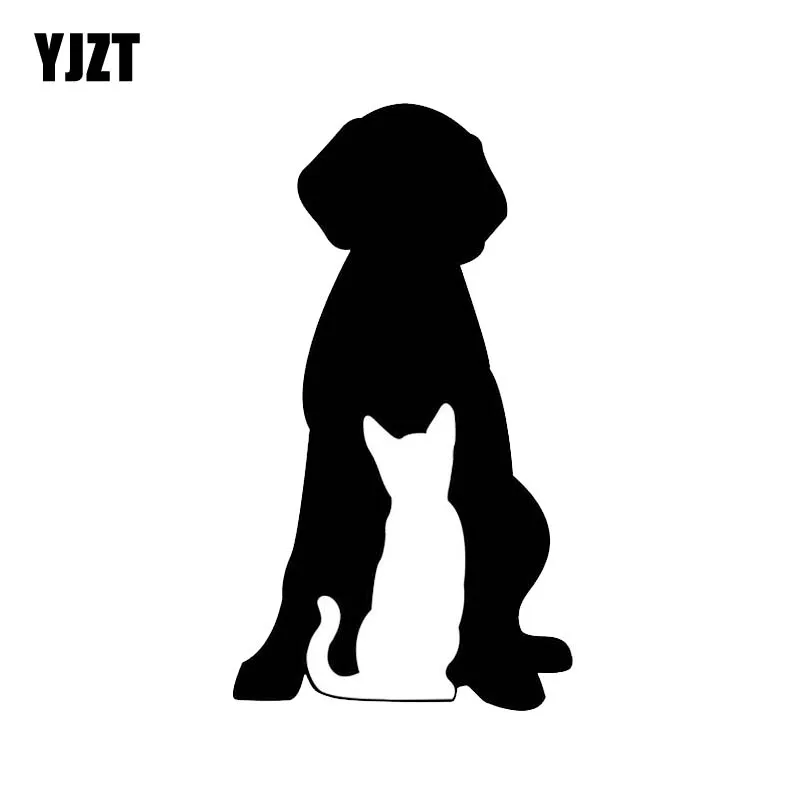 

YJZT 13,1*23,5 см «Funny Love» каждый Другое ладят для питомцев собак и автомобильный стикер Кот черный/серебристый C2-3108