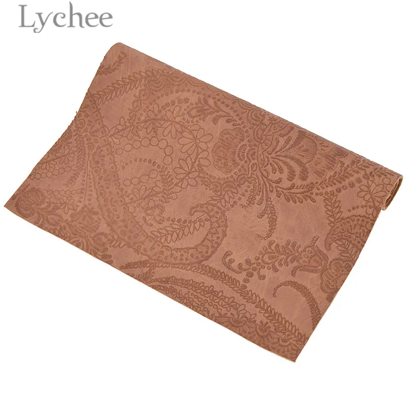Lychee 29x21 см A4 выбитым рельефным цветком из кожи и ткани, высокое качество синтетической кожи DIY Материал для Сумки из натуральной кожи одежды