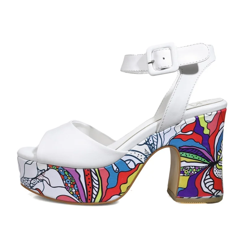 Платформа Натуральная Кожа Женская обувь женщина сандалии peep toe Красивая