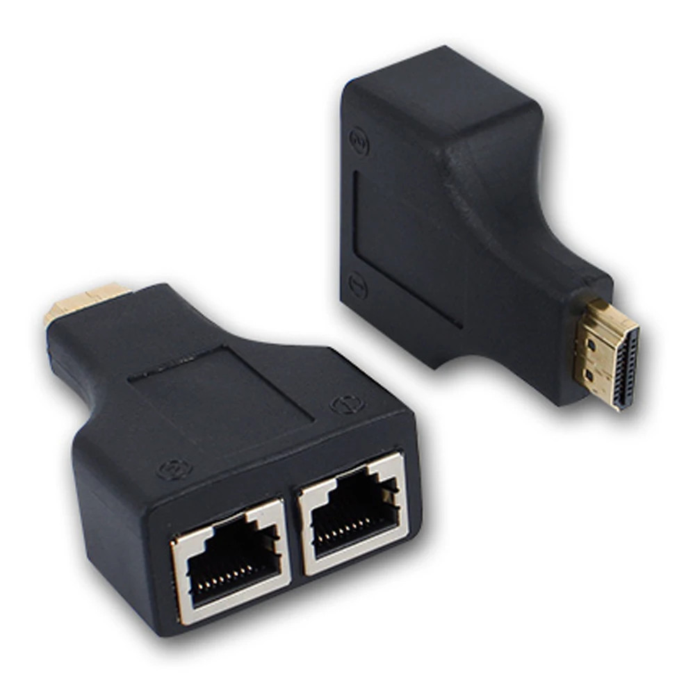 Удлинитель HDMI для 30 м HDMI-кабеля 1 4 штекер-двойной порт RJ45 гнездовой Кабель-адаптер