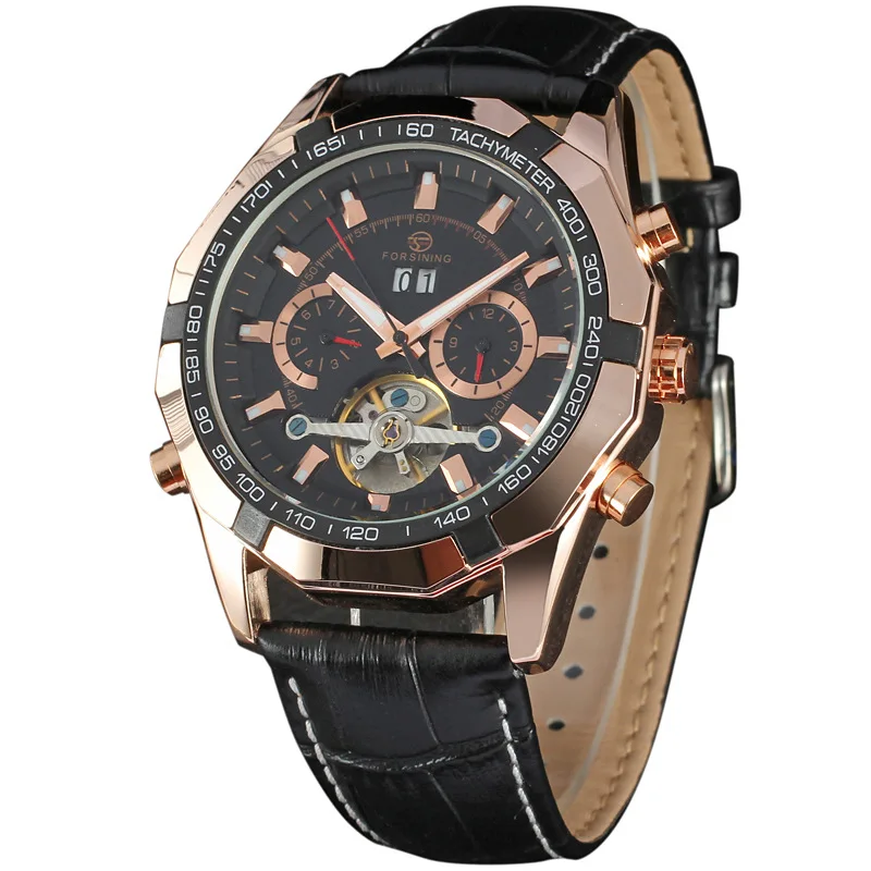 Часы Forsining мужские часы Montre Homme на День/неделю/24 часа турбинальные автоматические