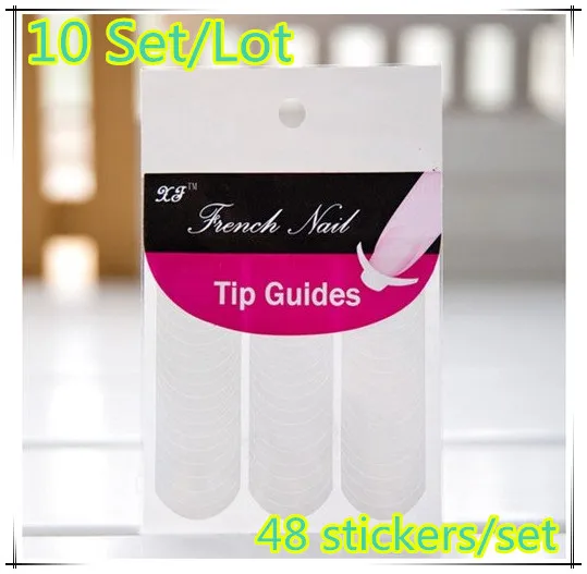 

10 Pcs Nail Art French Tip Guides Sticker C Style Guides Sticker DIY Stencil For Nails