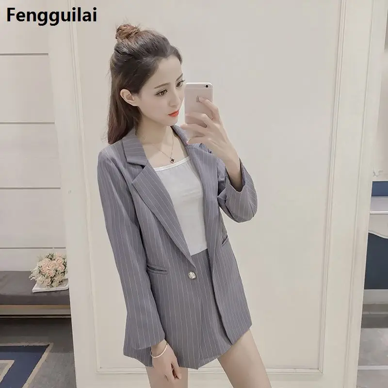 Лидер продаж новый костюм с вертикальной юбкой в полоску Женский Модный