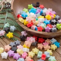 lets make baby teether 20pc silicone beads star teething food grade bpa free chewable silicone beads nursing baby teether