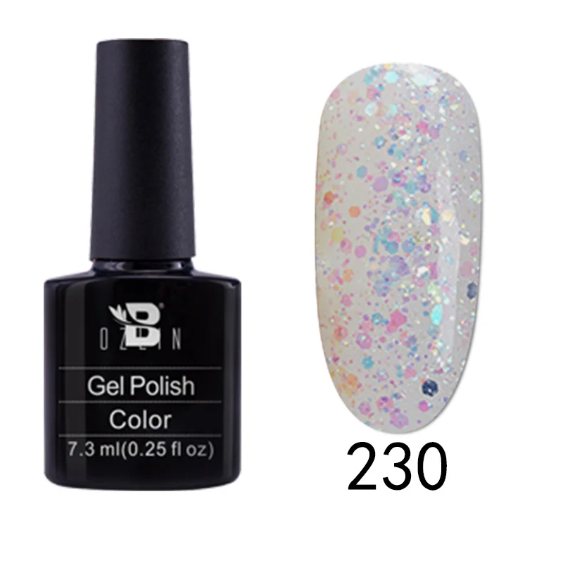 230 7,3 мл цветной гель серия Профессиональные блестящие цвета Блестящий УФ гель для ногтей Гель-лак для маникюра Инструменты для дизайна ногтей гель легко впитывается - Цвет: 230
