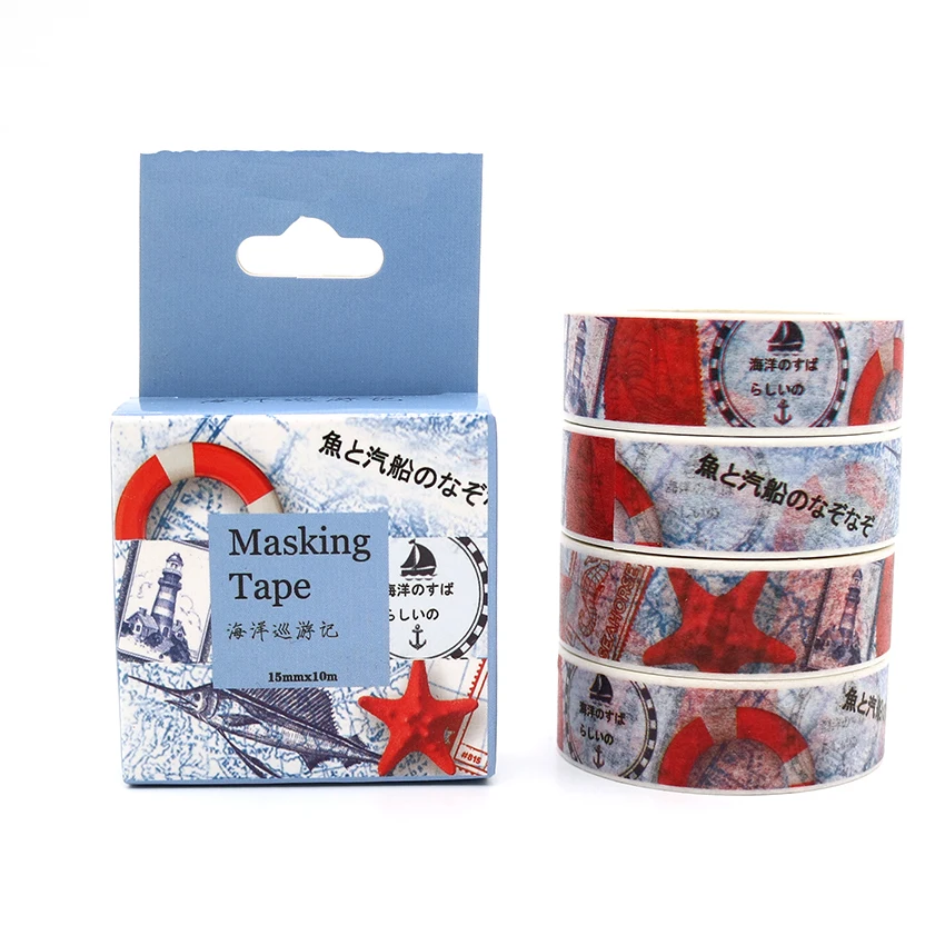 Коробка посылка круиз океан лента Washi клейкой ленты декоративные Скрапбукинг