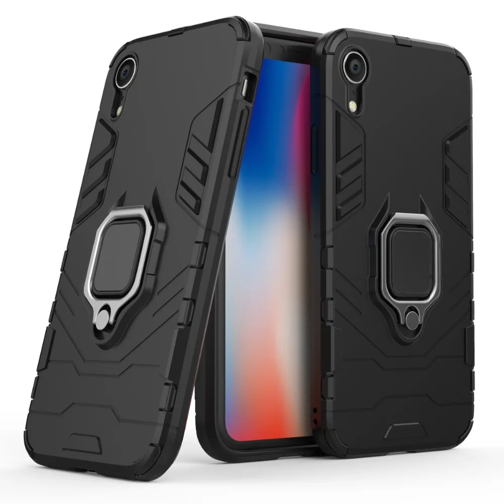 Кронштейн кольцо гладить Твердый Чехол-гибрид ForApple iphone 5/5s/5C 6 6s 7 плюс 8