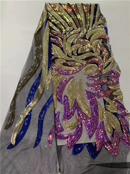 Многоцветная французская блестящая сетка тюль нигерийская ткань индийское