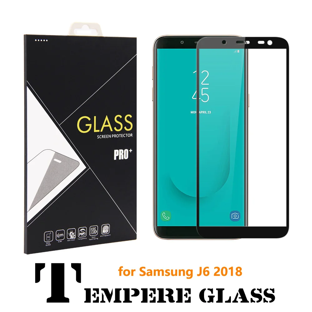 

100X 3D изогнутое закаленное стекло с полным покрытием J6, Защита экрана для Samsung Galaxy J6 2018, стеклянная пленка на весь экран