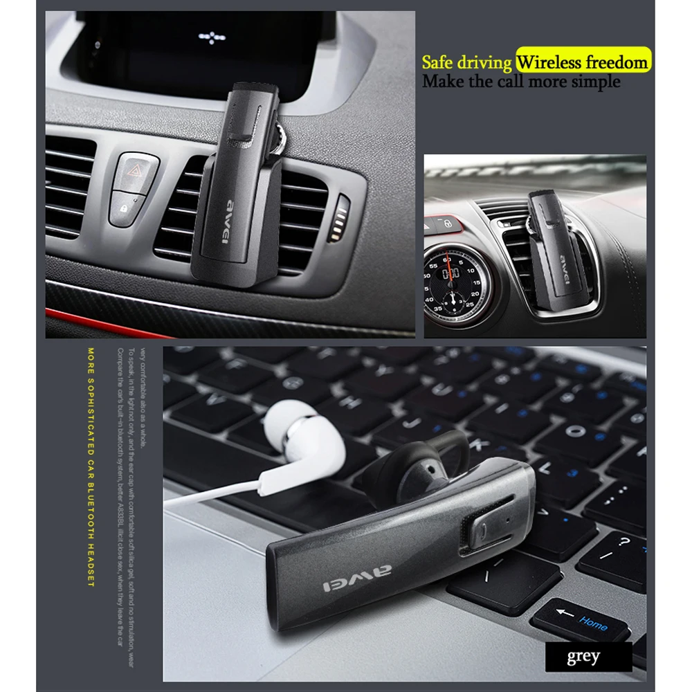 Awei Hands Free Car Handsfree Blutooth вкладыши беспроводные наушники Auriculares Мини Bluetooth гарнитура
