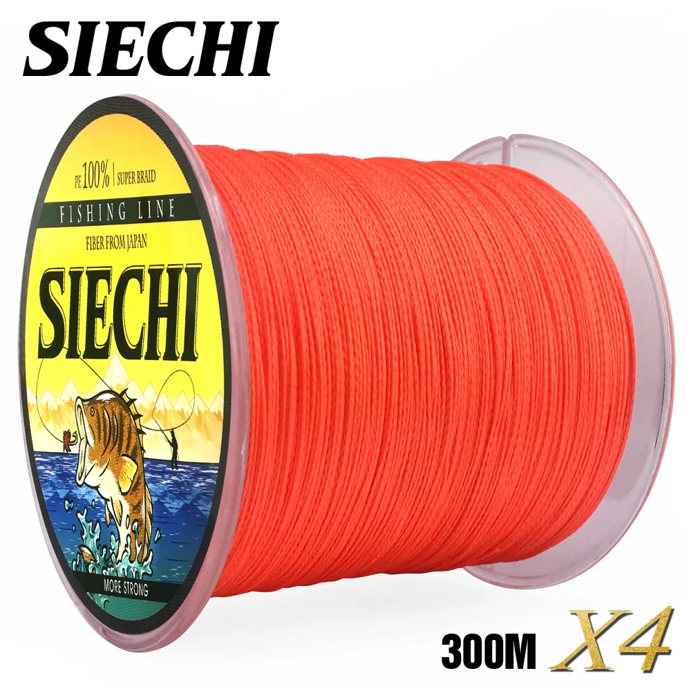 SIECHI 4 пряди 300 м 100% ПЭ Экстремальная плетеная рыболовная леска для морской и