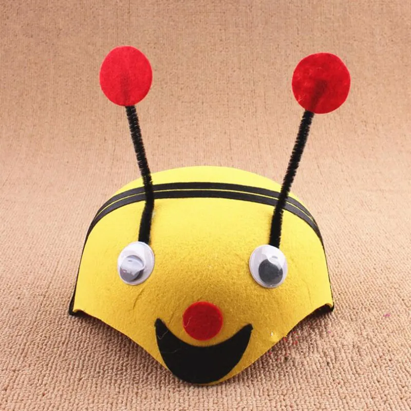 bee Прекрасные нетканые шляпы с животными из мультфильмов для детей и взрослых; Семейные реквизиты; вечерние шапки; карнавальный костюм на Рождество и Хэллоуин - Цвет: bee