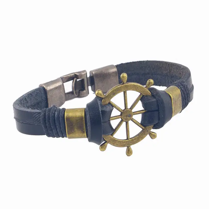 Кожаный браслет для мужчин в старинном стиле|leather bracelet anchor|bracelet anchoranchors for men |