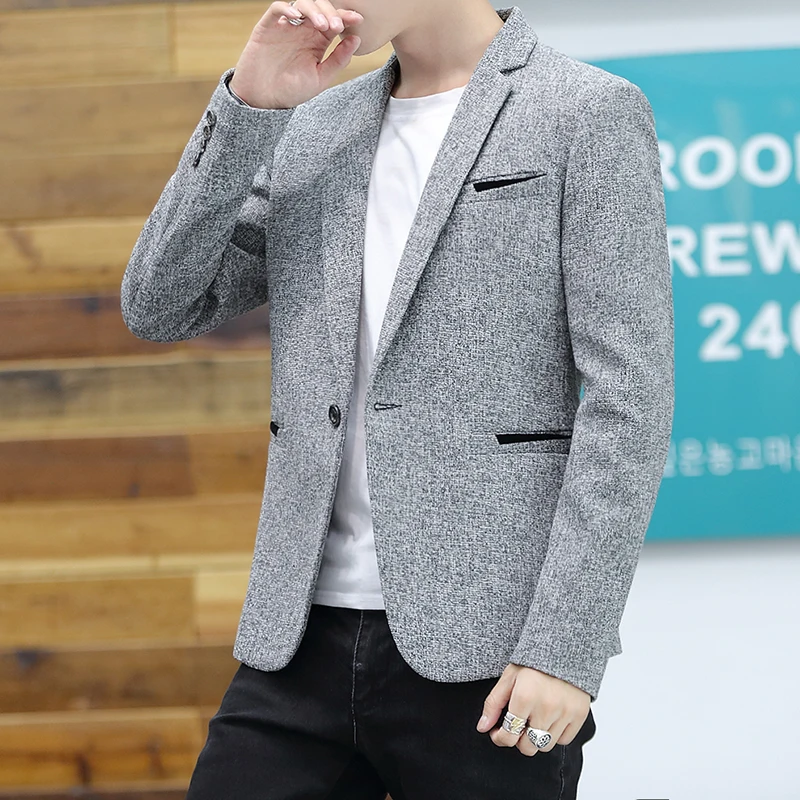 Мужской повседневный Блейзер модный приталенный для свадьбы работы умного