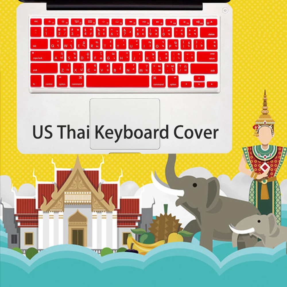 Тайский Тайланд силиконовый чехол для клавиатуры Apple macbook Air Pro Retina 13 15 17 защитный