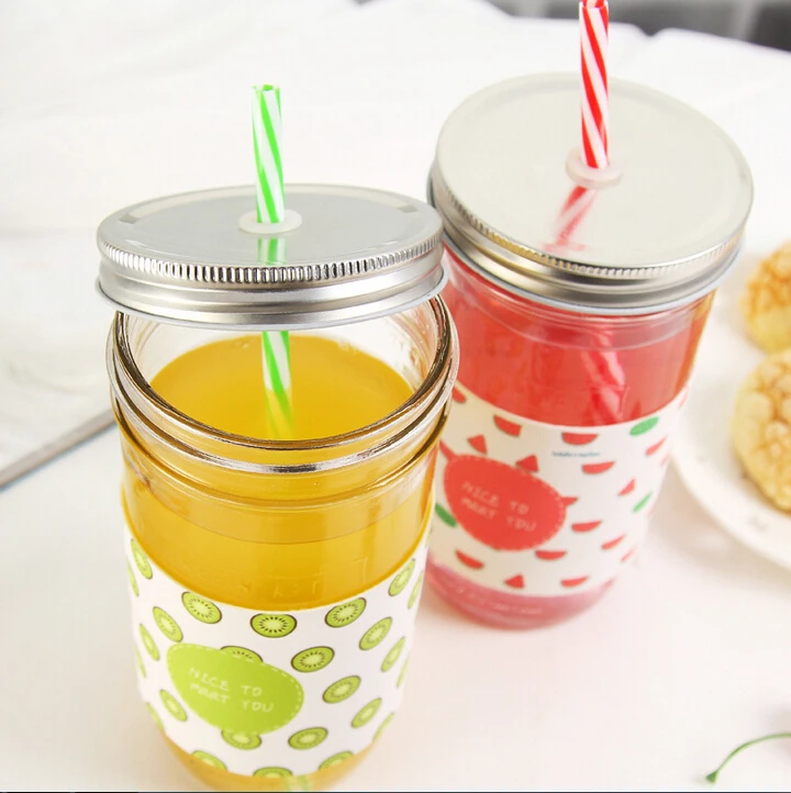 2018 Стекло чашки Творческий петух чашка с крышкой соломы корейский стиль молоко