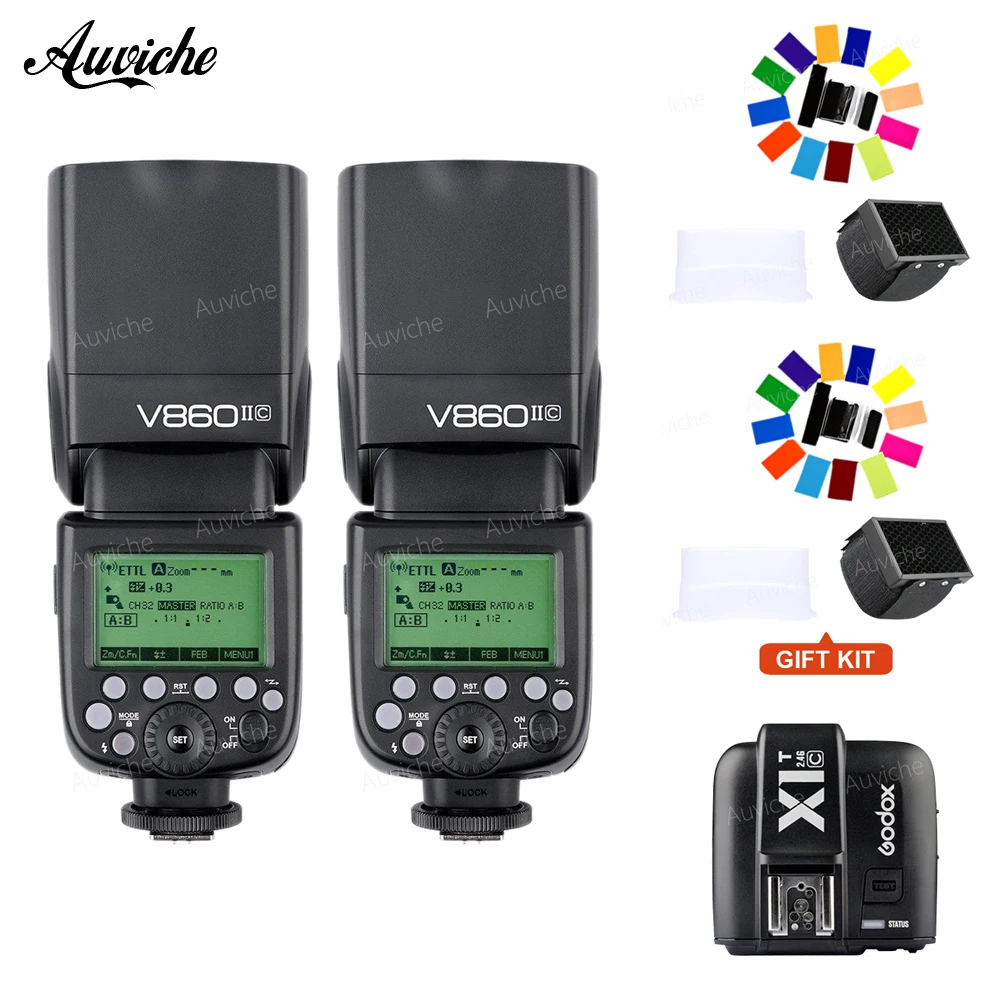Godox V860 v860ii-c Беспроводной TTL HSS Вспышка Speedlite литий-ионный Батарея wtih x1t-c передатчик