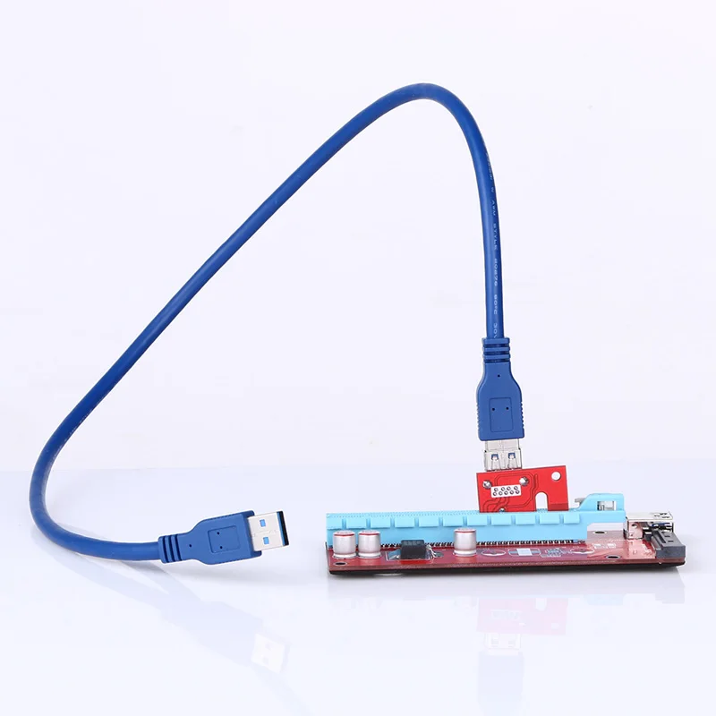 Ver007s pci-e riser PCIe Express 1x до 16x60 см USB3.0 кабель sata 15pin Мощность Riser Card для BTC eth добыча